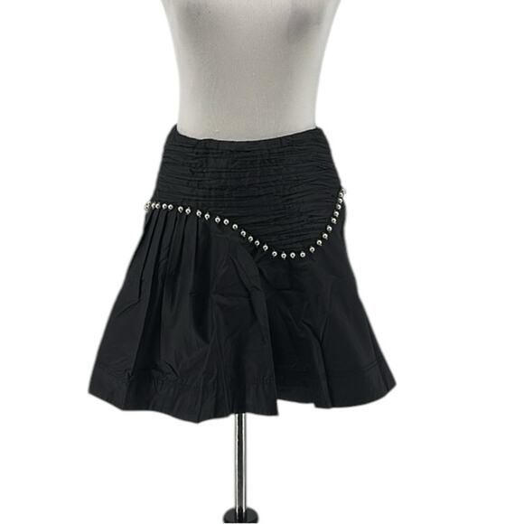 Aje Florence Skirt Black With Pearl Trim Mini US Size 4 - Picture 9 of 15